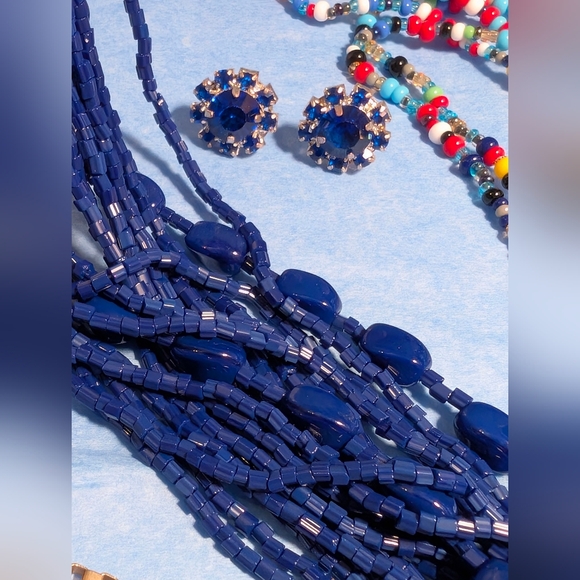 💙 Jewelry Lot (x10), Broochs, Multistrand Necklace, Glass Lanyard, Kenneth Cole - Picture 3 of 8